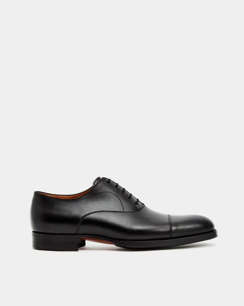 Black Cap Toe Oxford with Rubber Half Soles Oxfords Formal Shoes