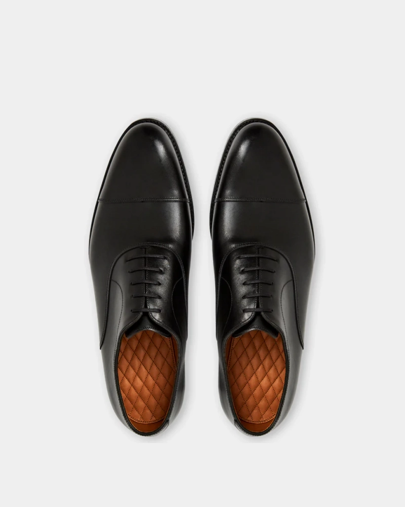 Stone Oxfords Black Cap Toe Oxford with Rubber Half Soles