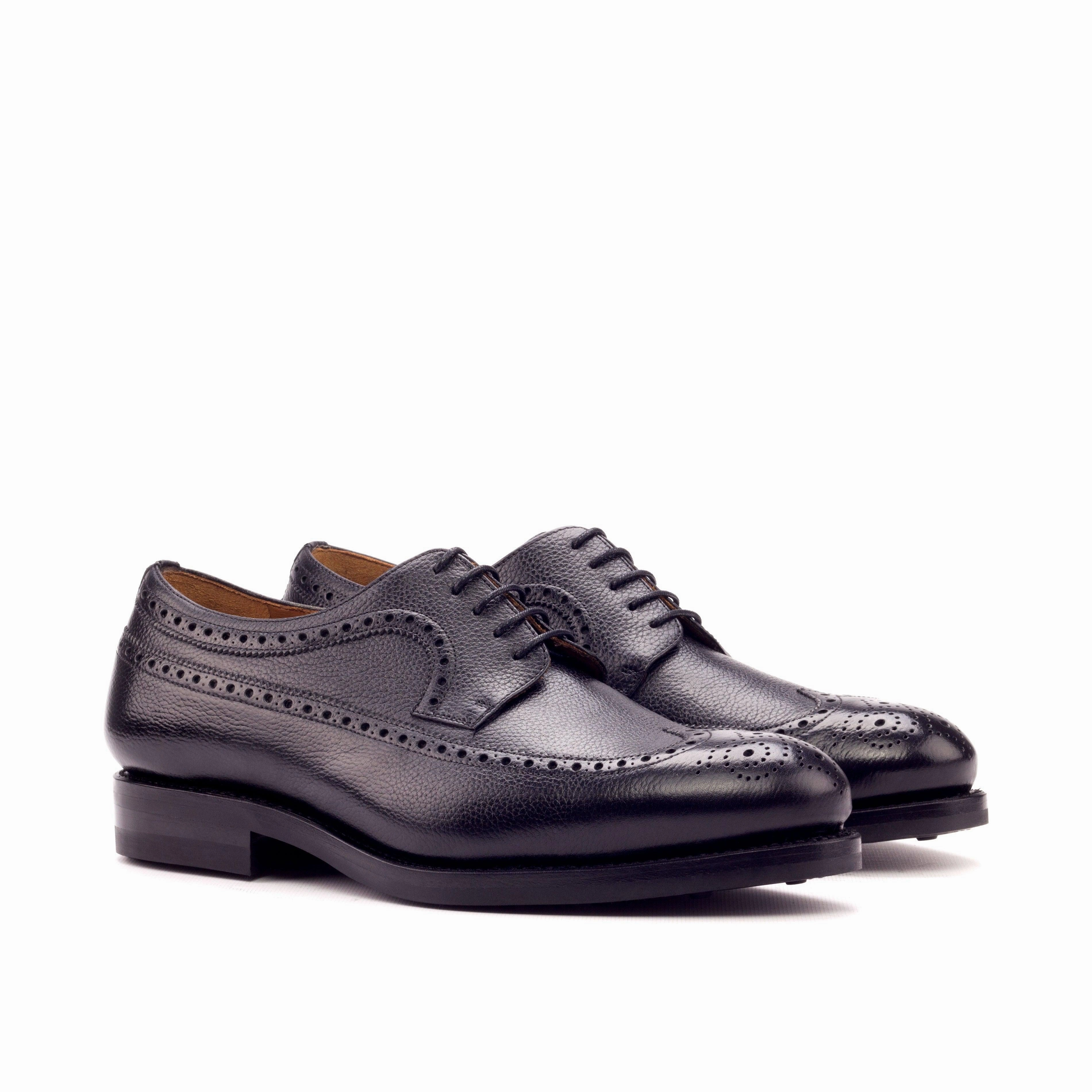 Made In England Brogues Black Full Grain Leather Longwing Blucher