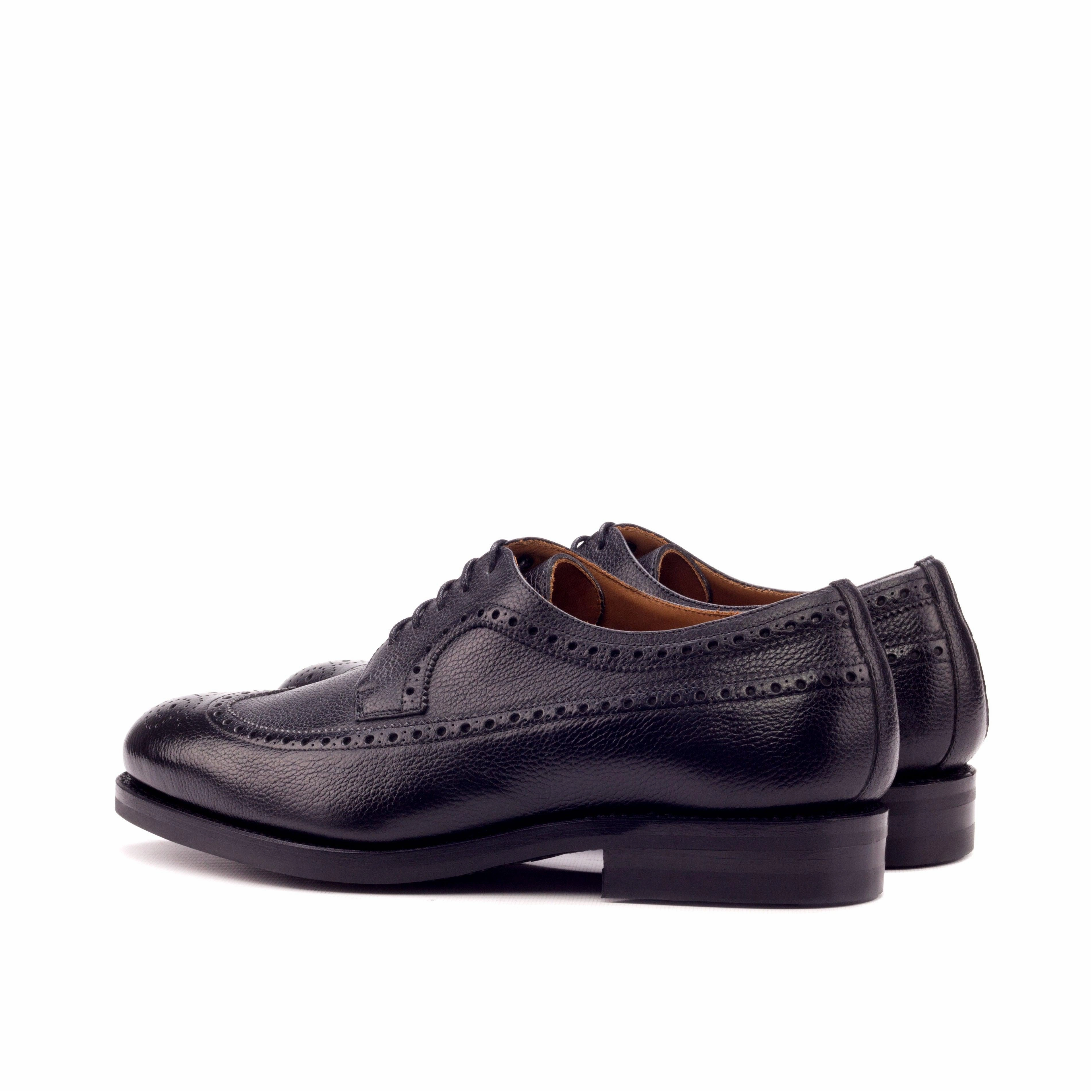 Scottish Brogues Black Full Grain Leather Longwing Blucher