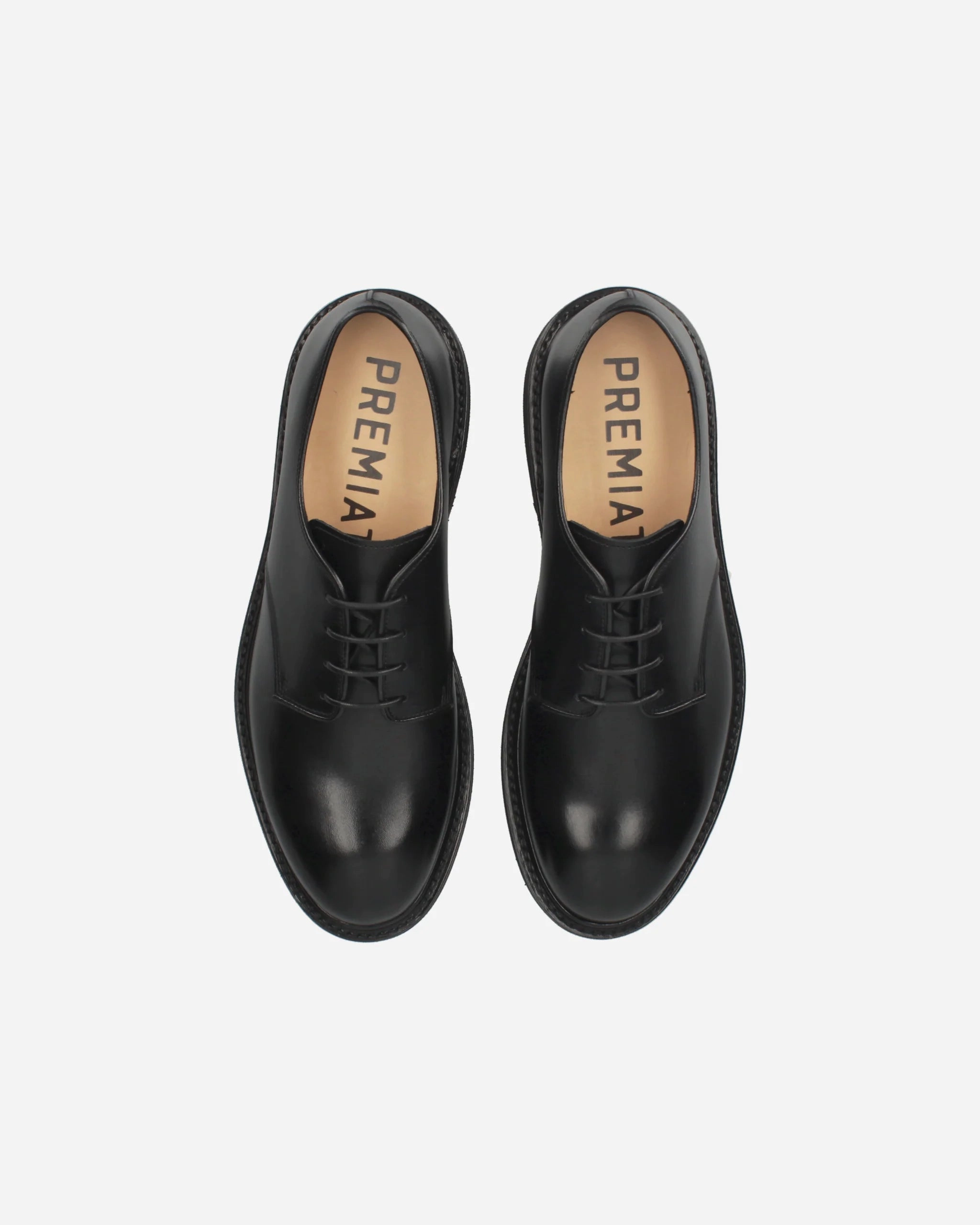 Black Leather Laced Shoes 32310C Works Lace Up Shoes