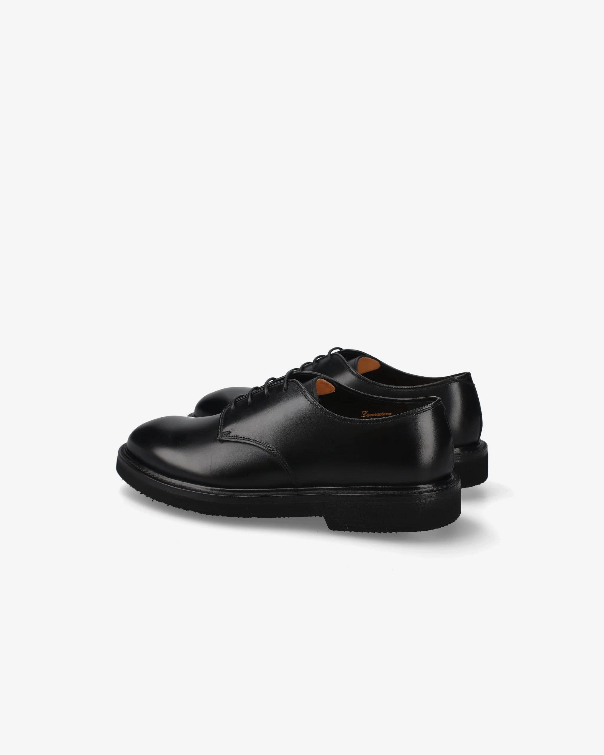 Black Leather Laced Shoes 32310C Men's Casual Lace Up Shoes