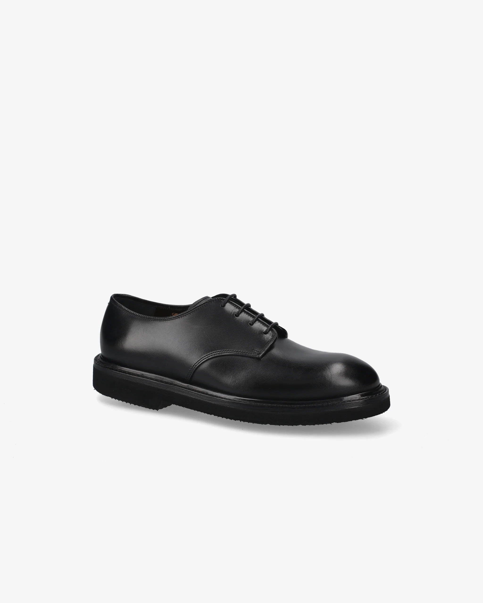 Black Leather Laced Shoes 32310C U Tip Derby Shoes