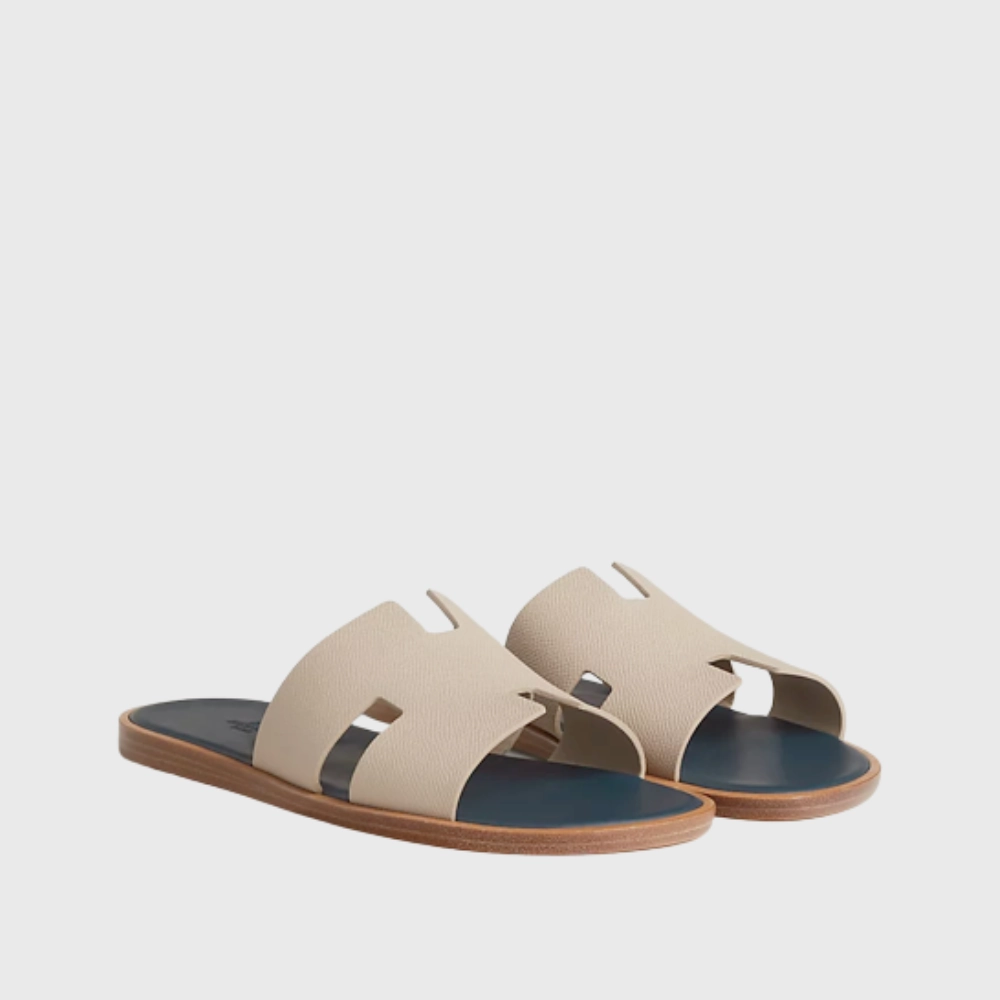 House Slppers Blanc Gomme / Bleu Cleste Izmir Sandal - Designer Slides & Sandals for Men