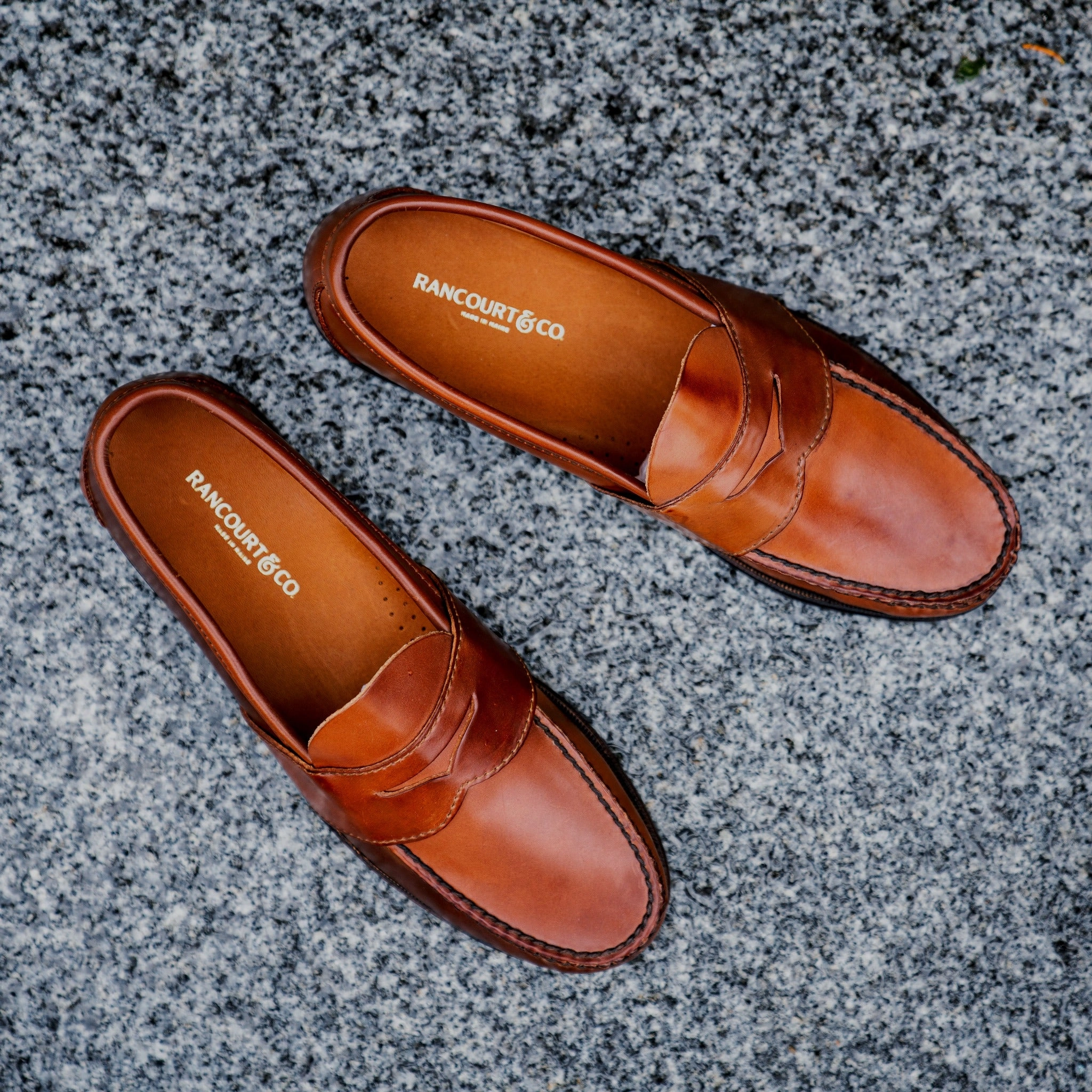 Zara Loafers With Tassels Blue Isle Weltline Penny Loafers - Whiskey Shell Cordovan