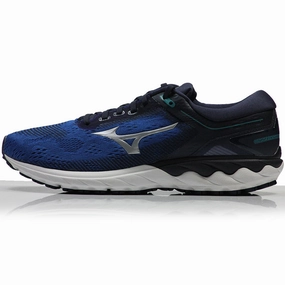 Sports World Running Shoes Mizuno Wave Skyrise Men's Running Shoe - Tblue/Silver/Navy Blazer