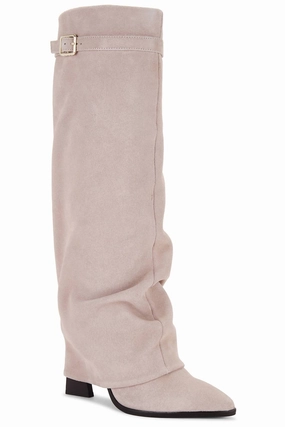 Women's Felicity Foldover Boots In Dust Bunny Maroon Boots