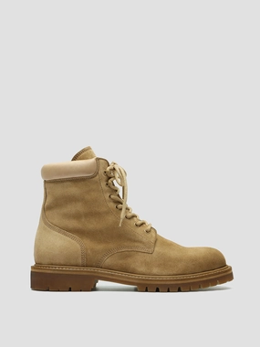 Cowboy Boots For Sale BOSS 002 - Light Brown Suede and Leather Lace Up Boots