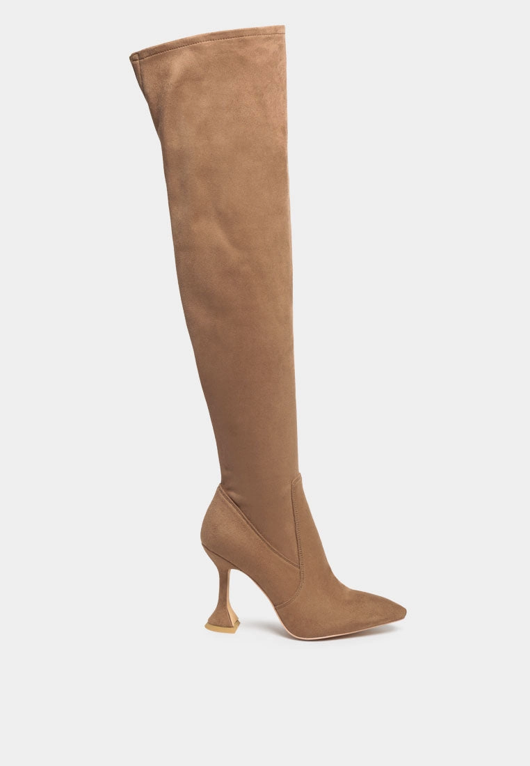 Muck Artic Boots brandy faux suede over the knee high heeled boots