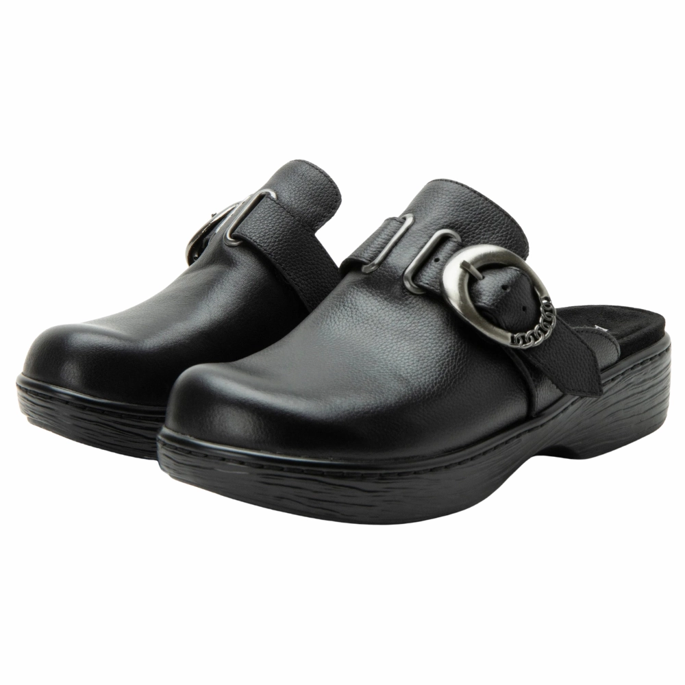 Shein Clogs Alegria Osmosis Black Bird Leather Clog (Women's)