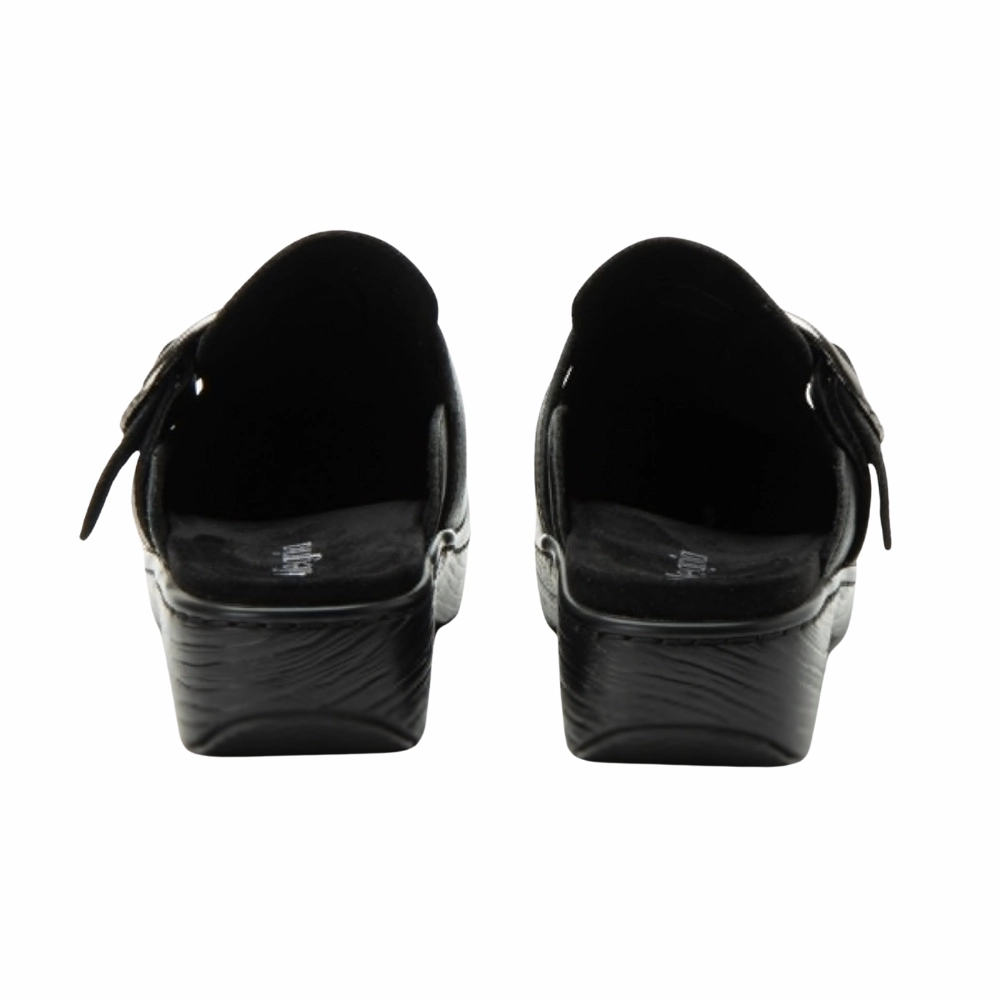 Alegria Osmosis Black Bird Leather Clog (Women's) Anti Slip Clogs