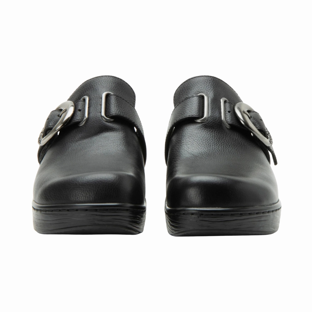 Alegria Osmosis Black Bird Leather Clog (Women's) Everlane Woven Clogs