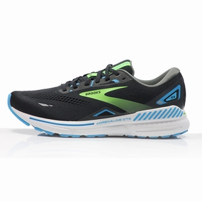 Brooks Adrenaline GTS 23 Men's Wide Fit Running Shoe - Black/Hawaiian Ocean/Green Barefoot Minimalist Running Shoes