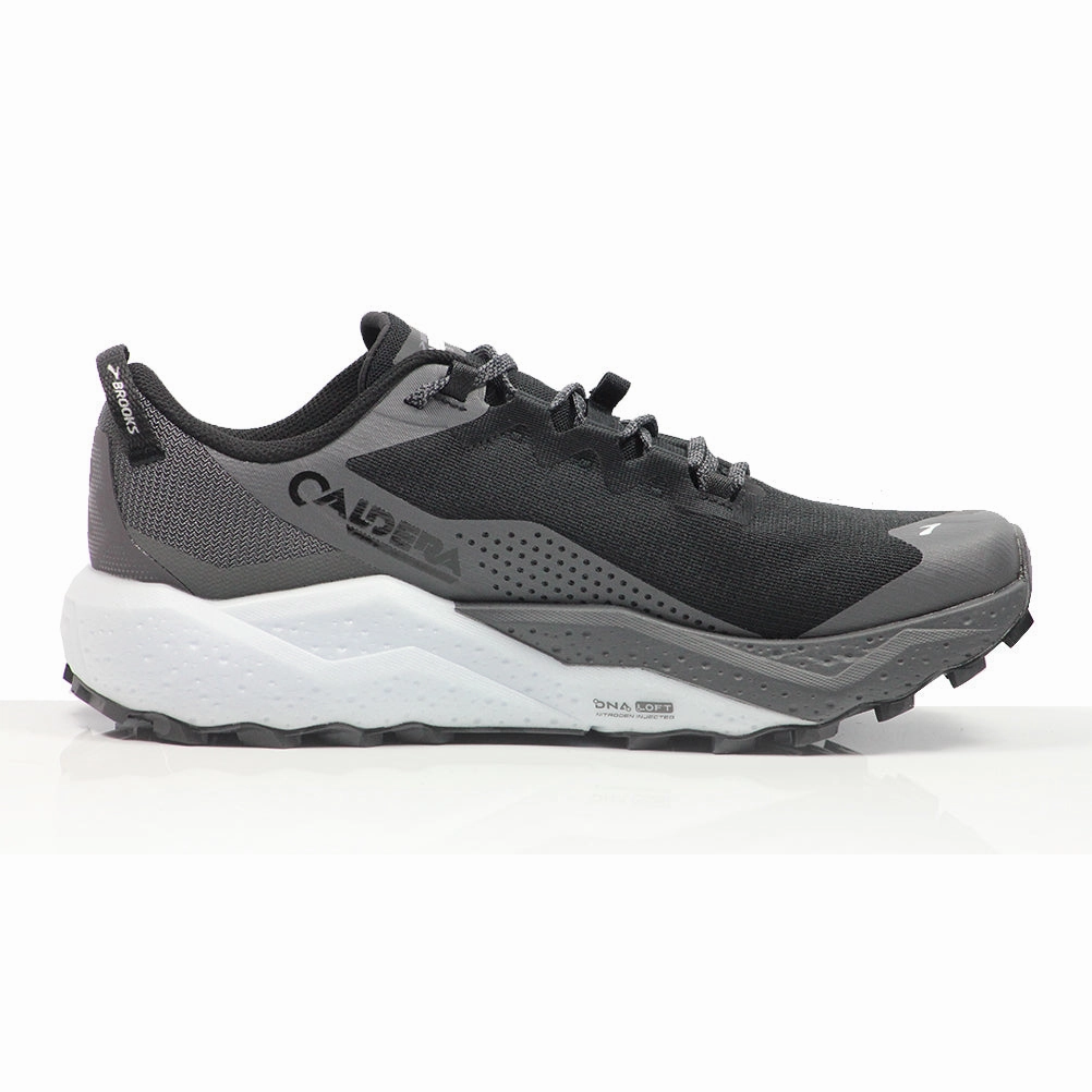Good Running Shoe Brooks Caldera 8 Men's Trail Shoe - Black/Blackened Pearl/White
