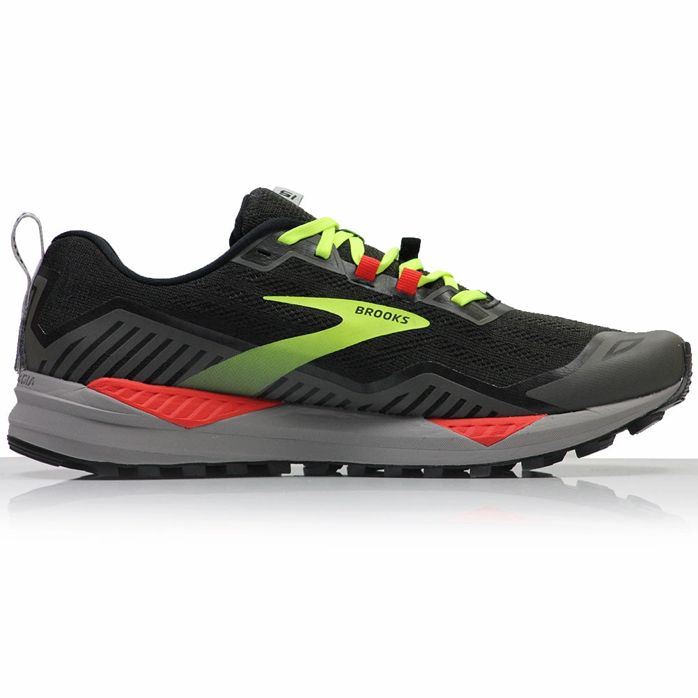 Spiked Running Shoes Brooks Cascadia 15 Men's Trail Shoe - Black/Raven/Cherry Tomato
