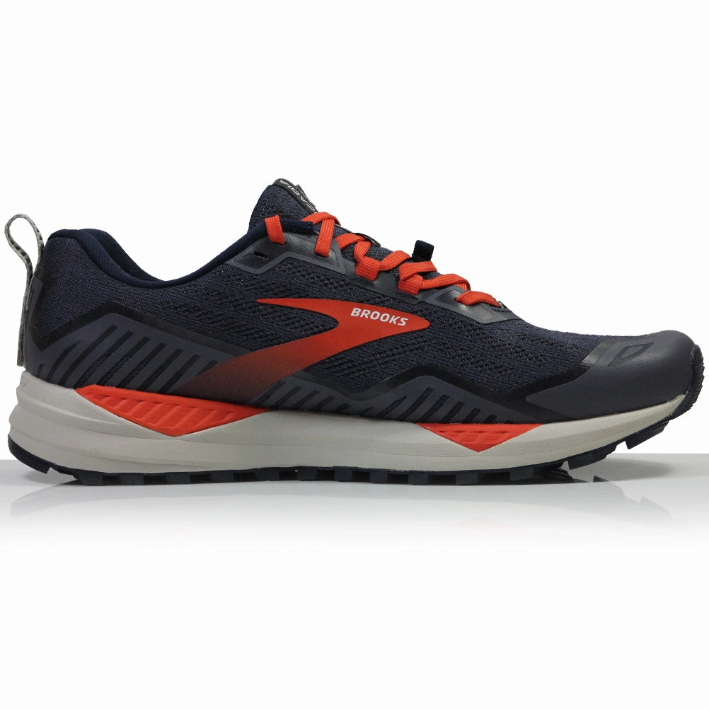On The Roger Clubhouse Shoes Brooks Cascadia 15 Men's Trail Shoe - Navy/Orange/Pelican