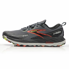 Brooks Cascadia 18 GTX Men's Trail Shoe - Blackened Pearl/Black/Tomato Best Walking Or Running Shoes