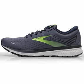Brooks Ghost 13 Men's Running Shoe - Grey/Navy/Nightlife Plantar Fascia Running Shoes