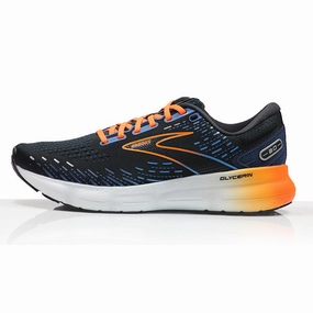 Brooks Glycerin 20 Men's 2E Wide Fit Running Shoe - Black/Classic Blue/Orange Downshifter Running Shoes