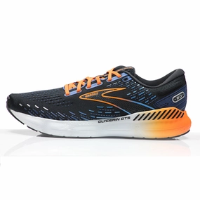 Orthotic Running Shoes Brooks Glycerin GTS 20 Men's Running Shoe - Black/Classic Blue/Orange