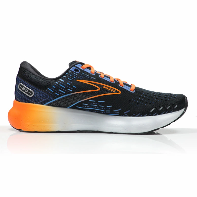 Goose Running Shoes Brooks Glycerin GTS 20 Men's Running Shoe - Black/Classic Blue/Orange
