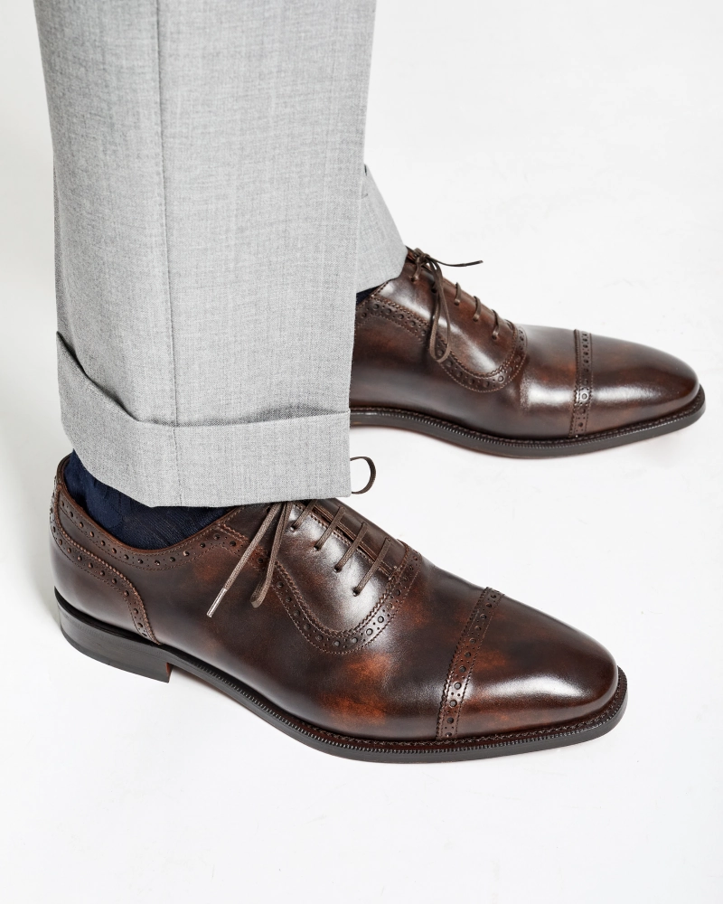 Brown Brogue Oxford Dress Shoe Difference Between Oxfords And Wingtips