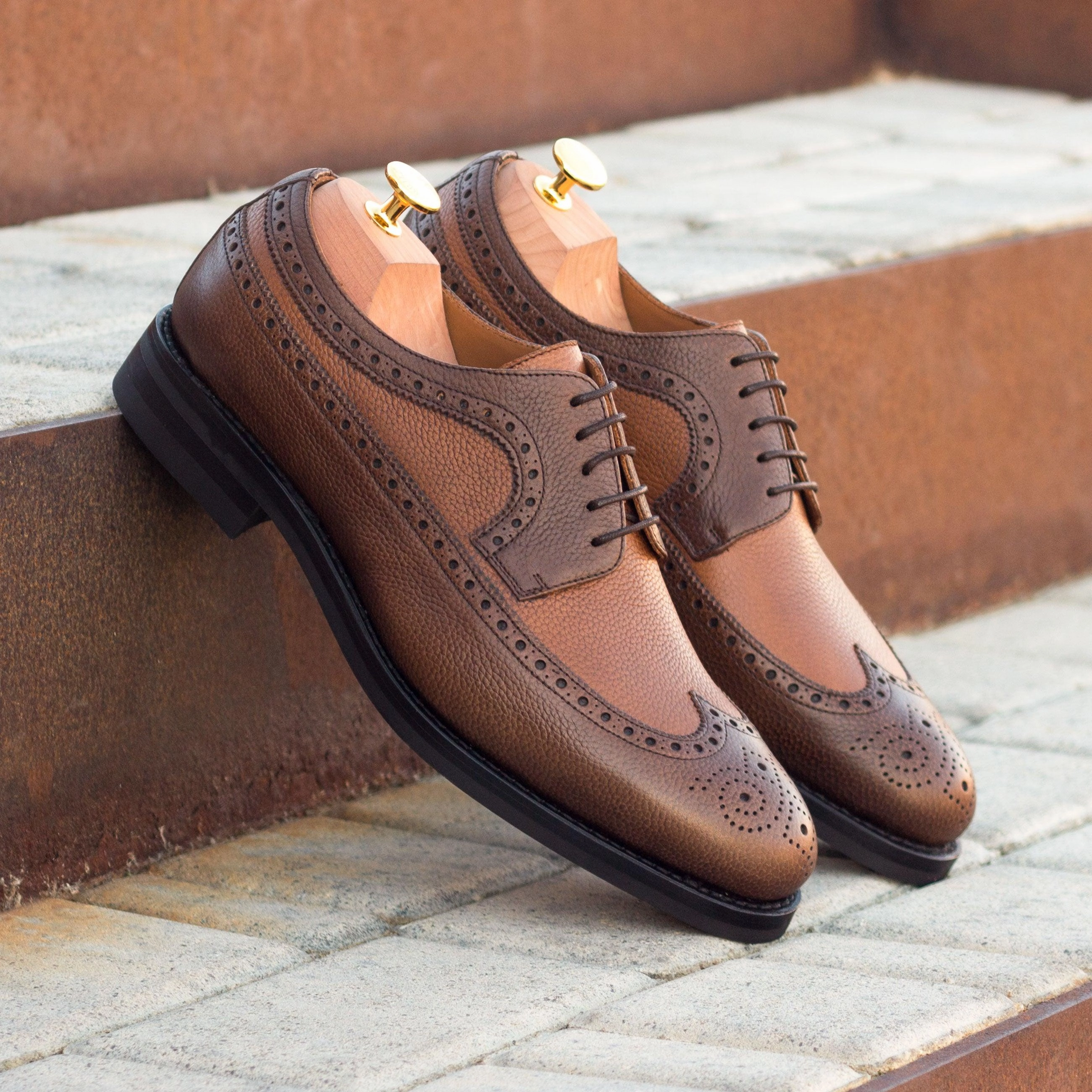 Brown Full grain Leather Longwing Blucher Leather Brogues Uk