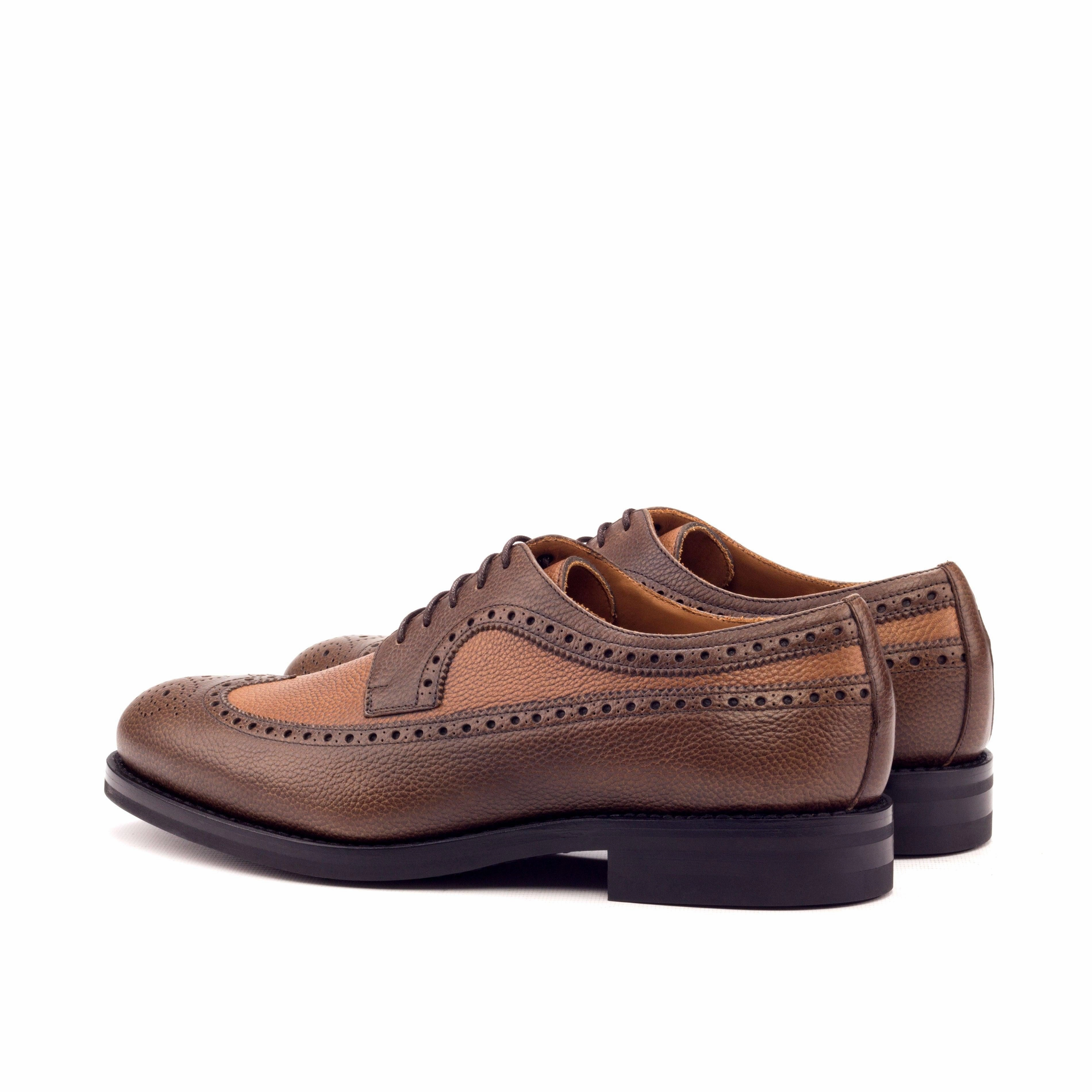 3989 Smooth Leather Brogue Shoes Brown Full grain Leather Longwing Blucher