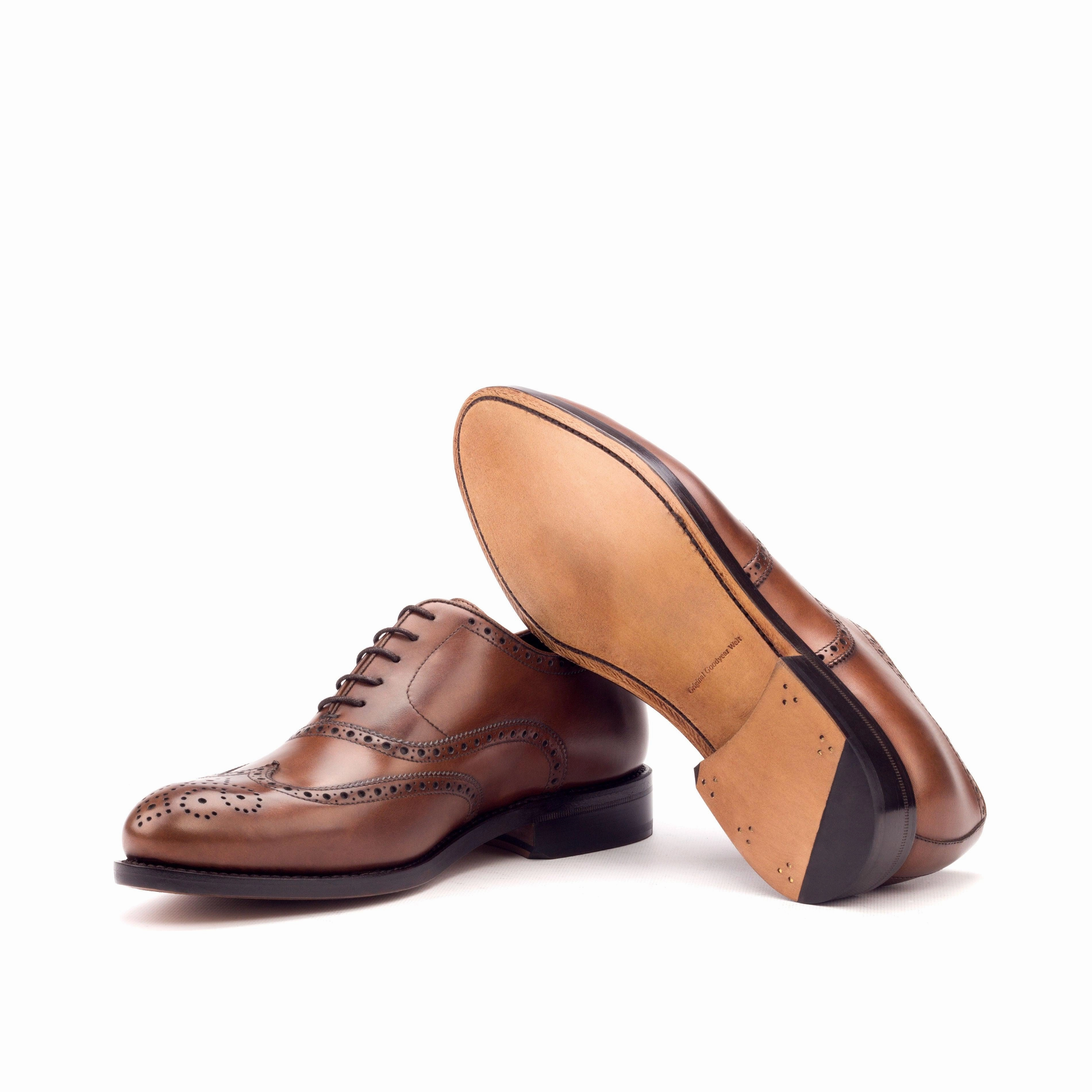 Brown Leather Brogue Shoes Chukka Brogue Boots