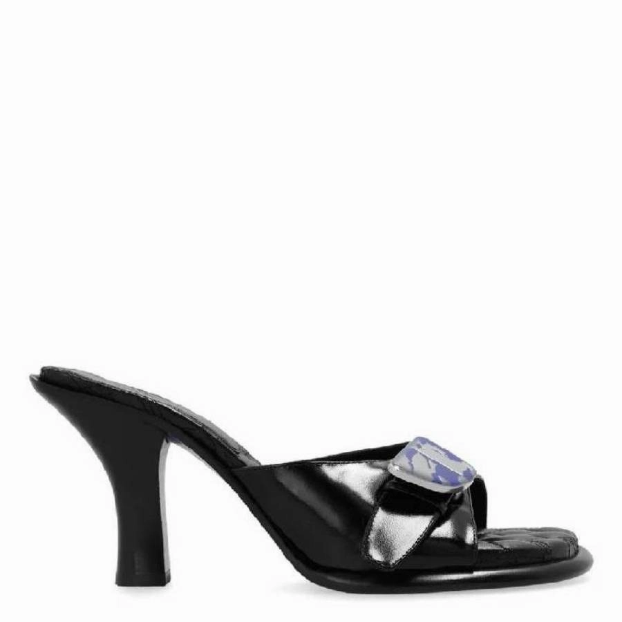 Burberry Equestrian Knight Bay Leather Sandals Army Sandals