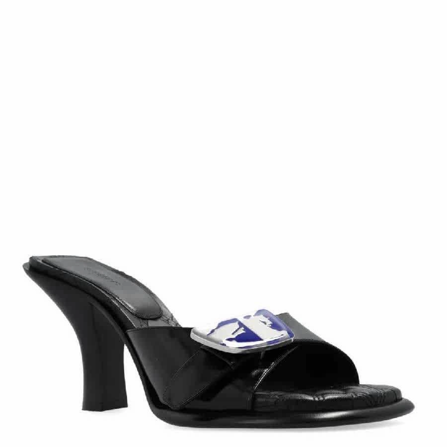 Burberry Equestrian Knight Bay Leather Sandals Strappy Sandals Wedge Heel