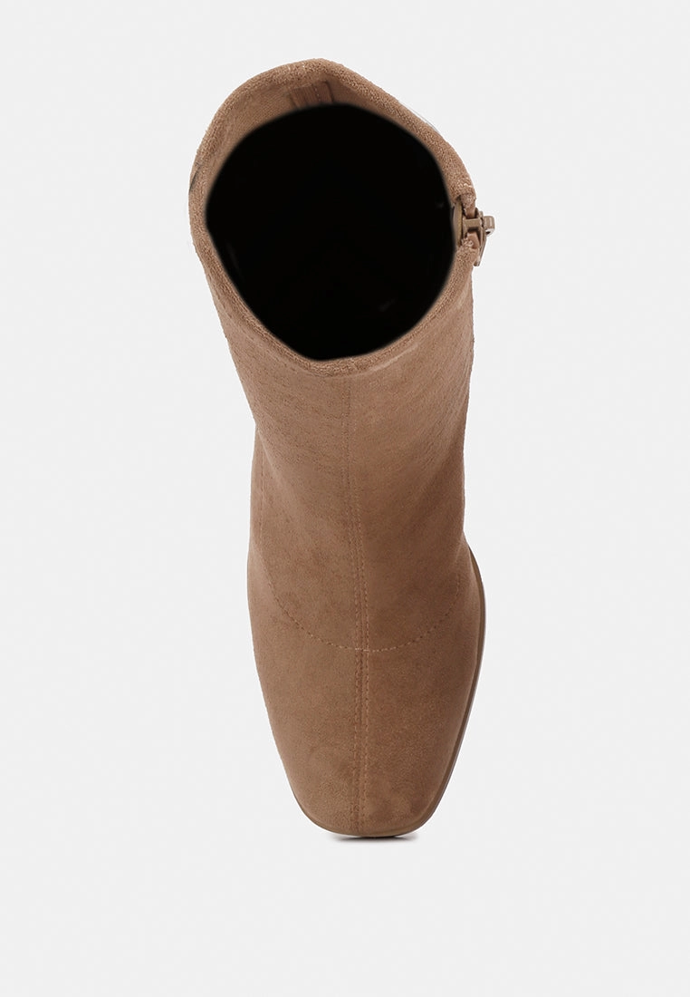 Womens Clearance Cowboy Boots candid high ankle flared block heel boots