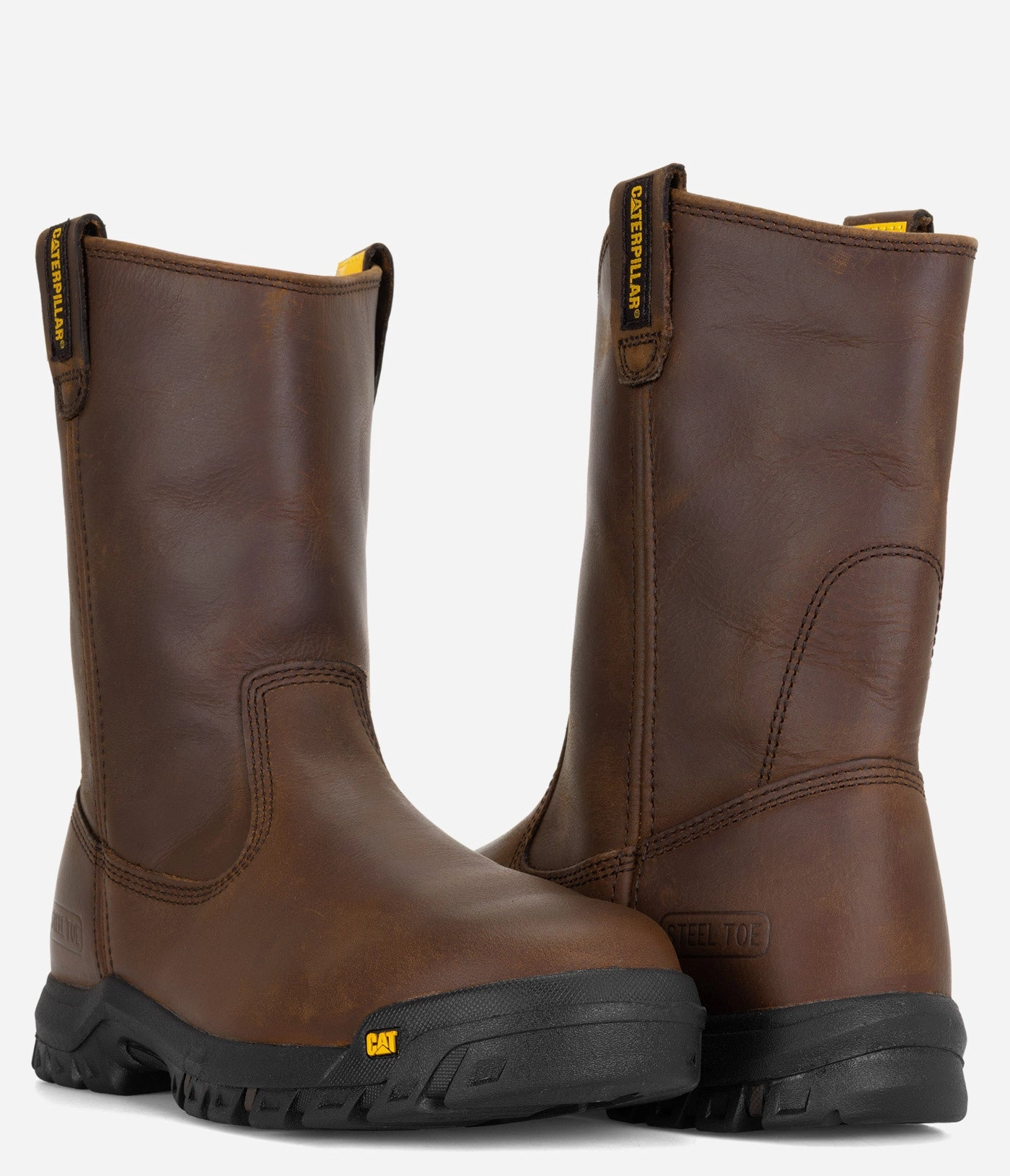 Thigh High Wedge Boots CAT Footwear Drawbar Steel Toe Pull-On Work Boot - Men