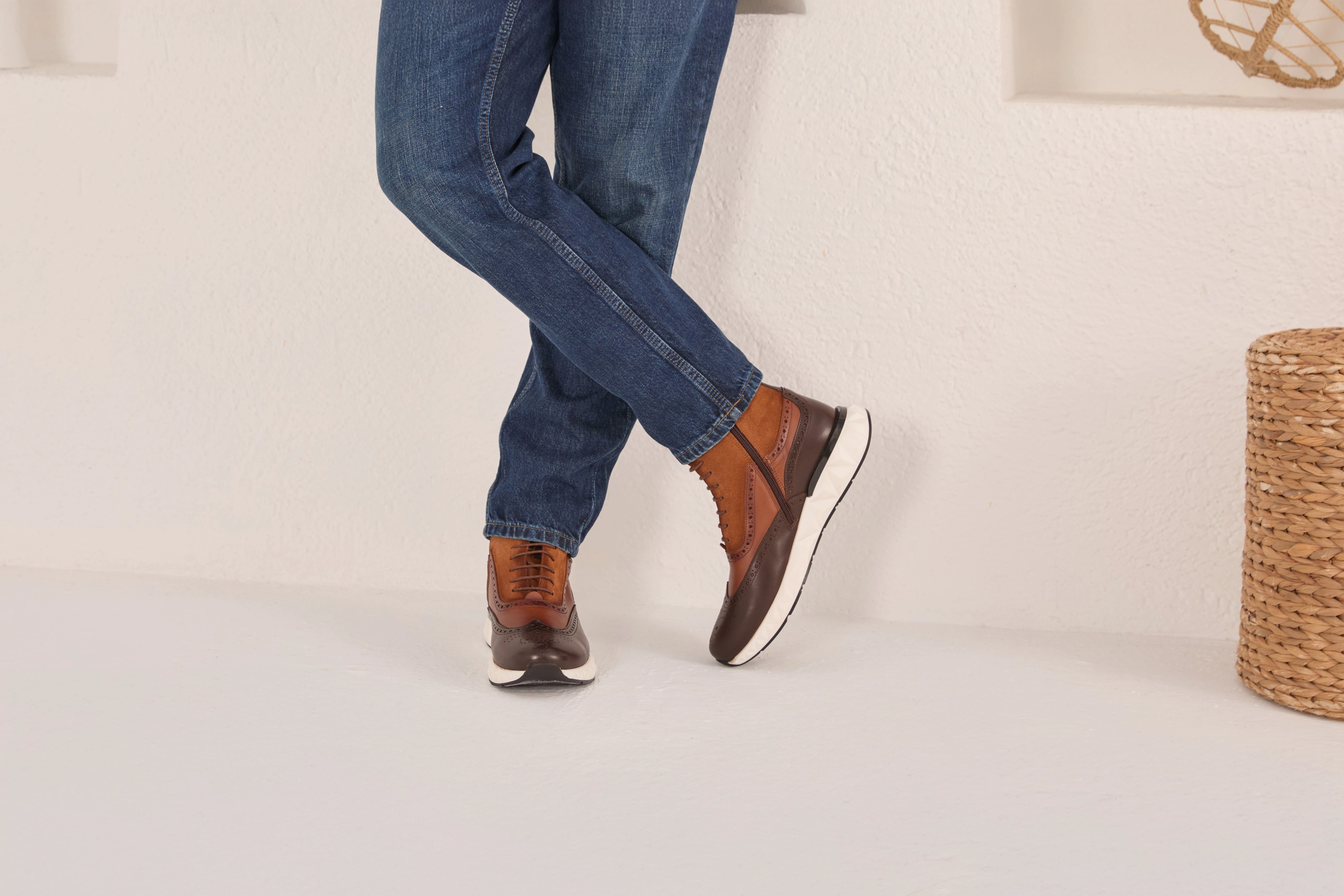 Equine Scoot Boots The Regent Brown Leather Wingtip Brogue Men Casual Boot