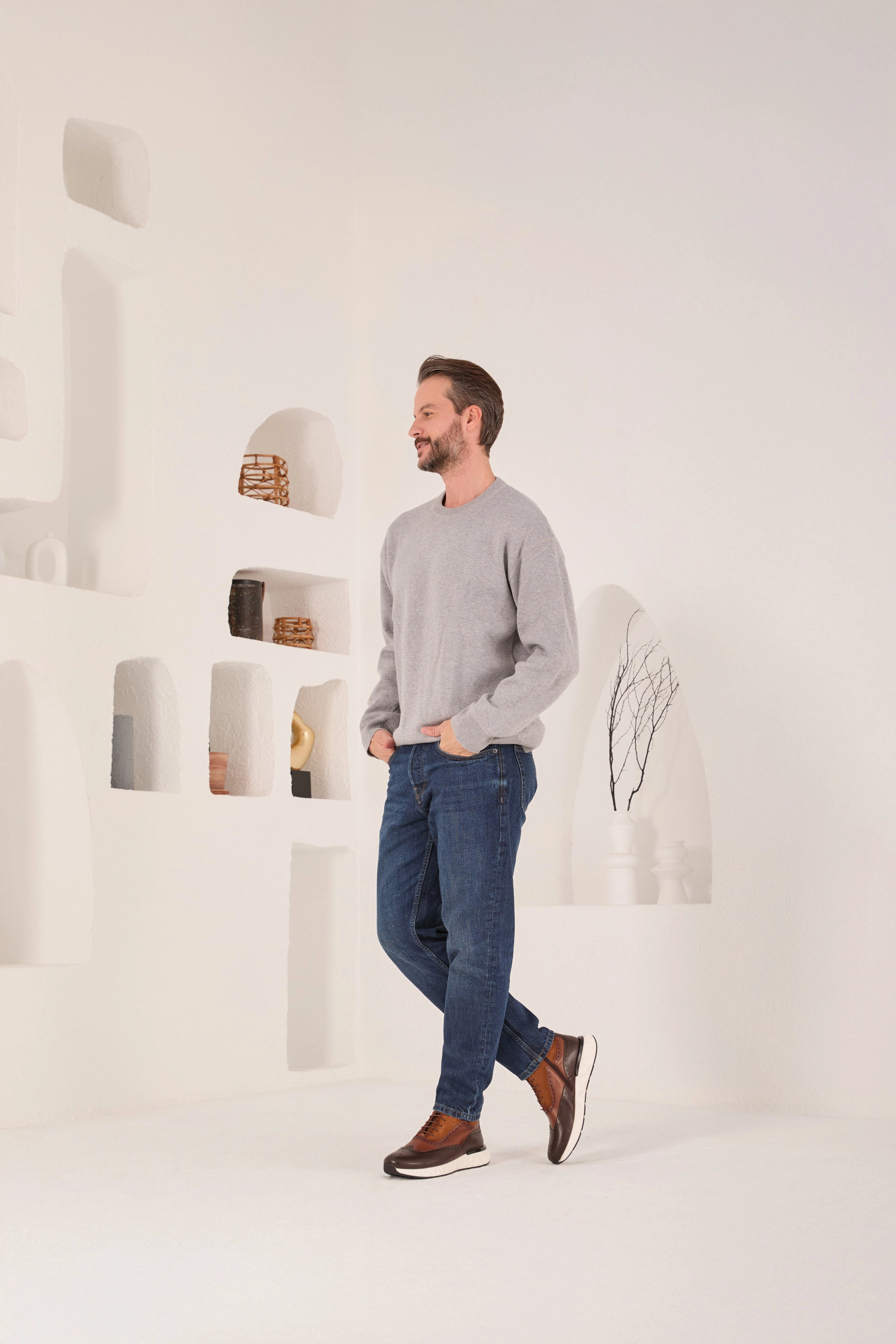 The Regent Brown Leather Wingtip Brogue Men Casual Boot Boots North Face