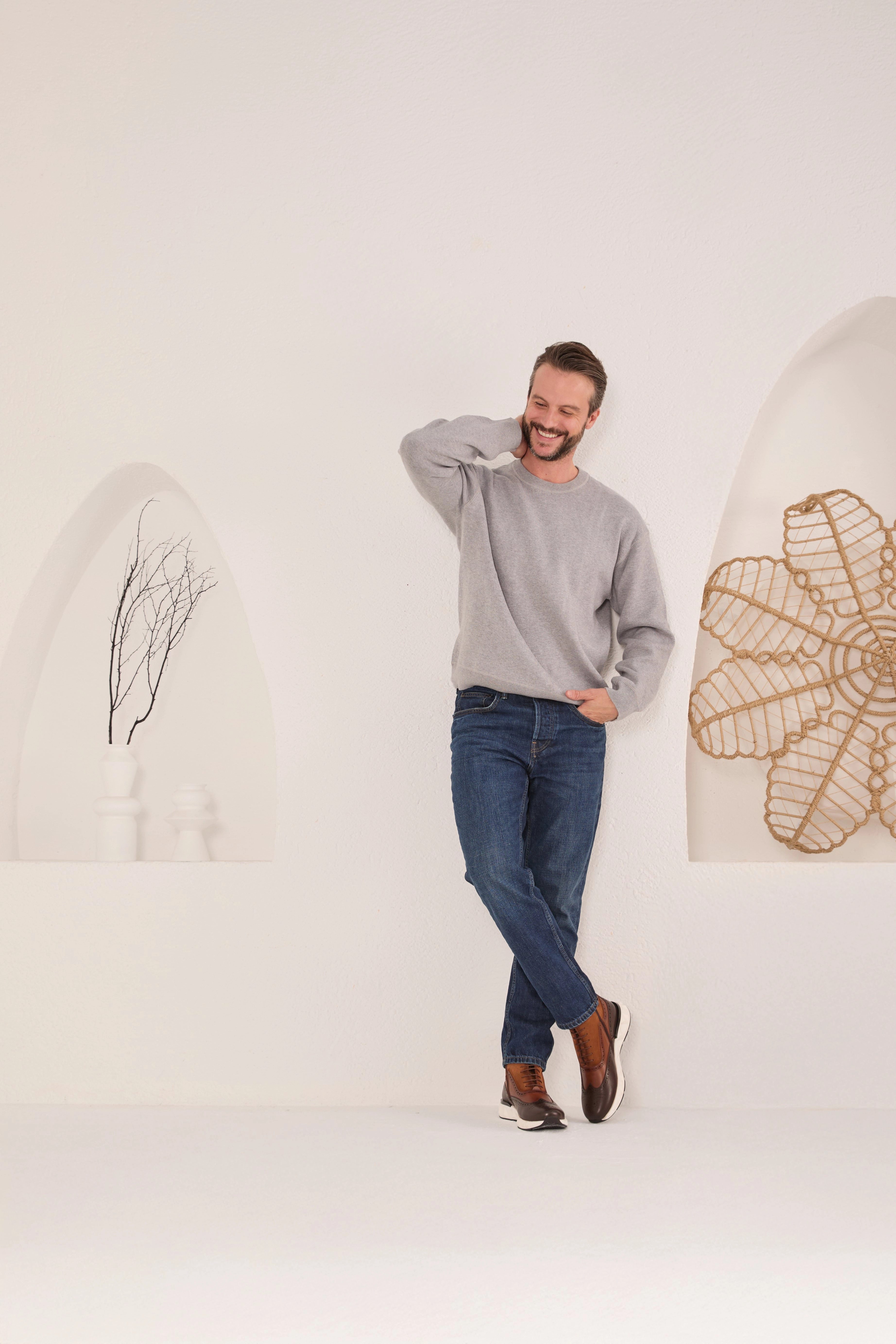 The Regent Brown Leather Wingtip Brogue Men Casual Boot Boots For Motorbike