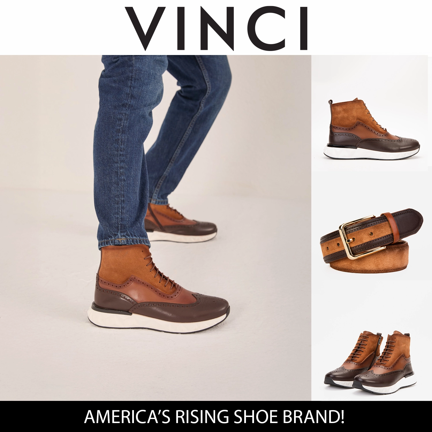 The Regent Brown Leather Wingtip Brogue Men Casual Boot Rick Owens Kiss Boots