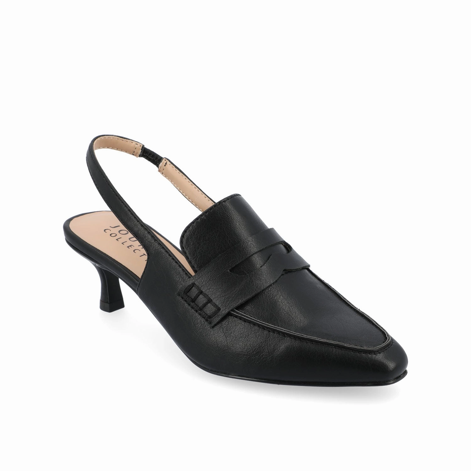 High Heel Art AMORY KITTEN HEEL LOAFERS IN VEGAN LEATHER