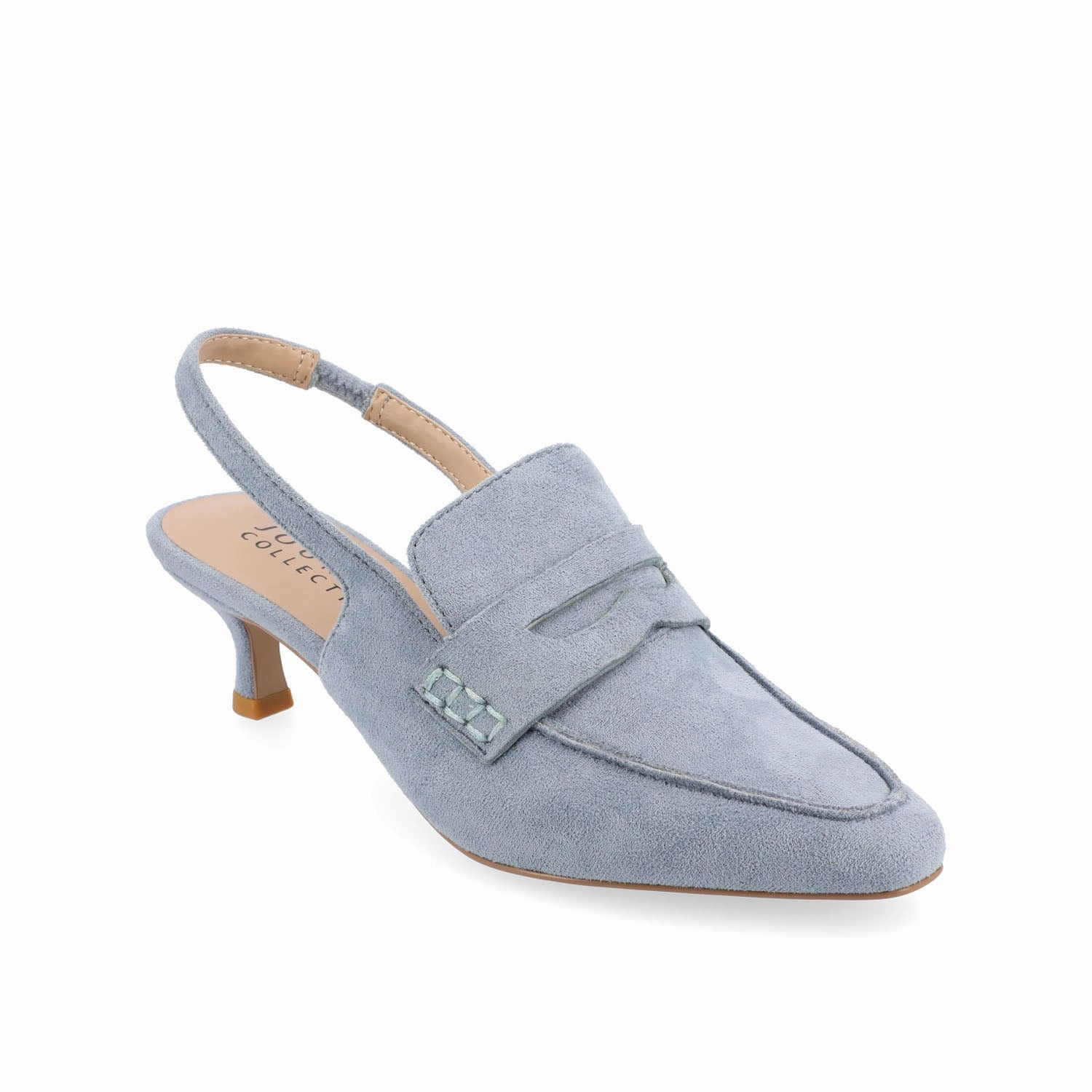 Colored Shoes AMORY KITTEN HEEL LOAFERS IN VEGAN LEATHER