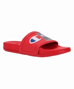 Champion IPO Squish Sandals Kids  Red White Comfort Slip On Slide ZPO2890 Strappy Lowdown Leather Sandals