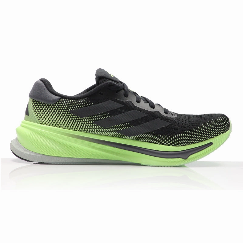 Best Easy Run Shoes adidas Supernova Rise Men's Running Shoe - Core Black/Grey Five/Green Spark
