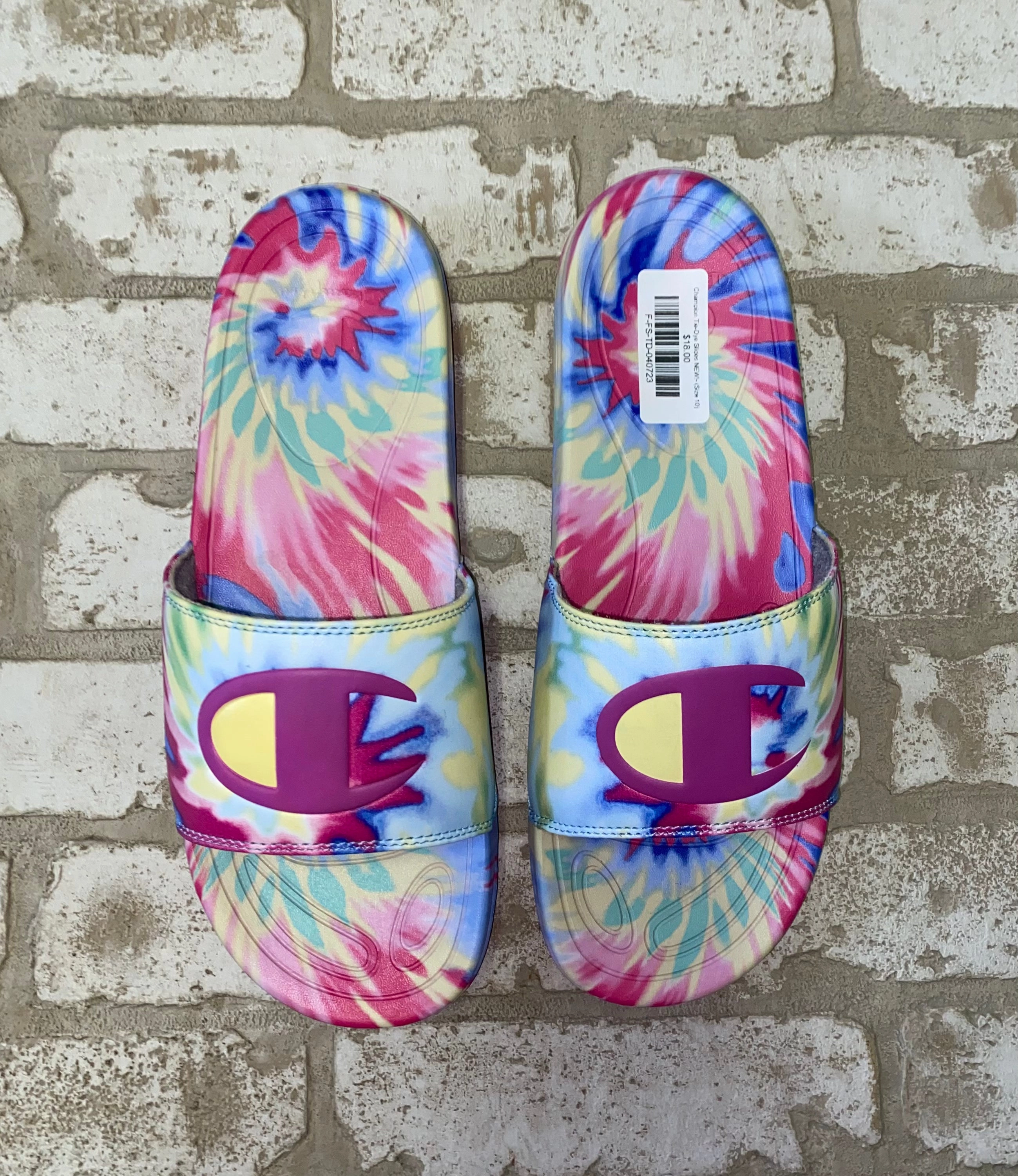 Champion Tie-Dye Slides NEW!- (Size 10) Detachable Sole Slippers