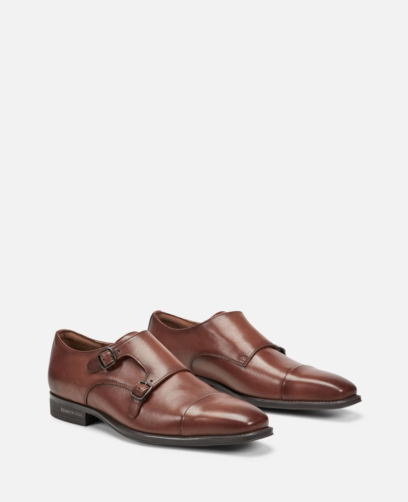 Franklin Park Oxford Shoes Charles Double Monk Strap Cap Toe Oxford