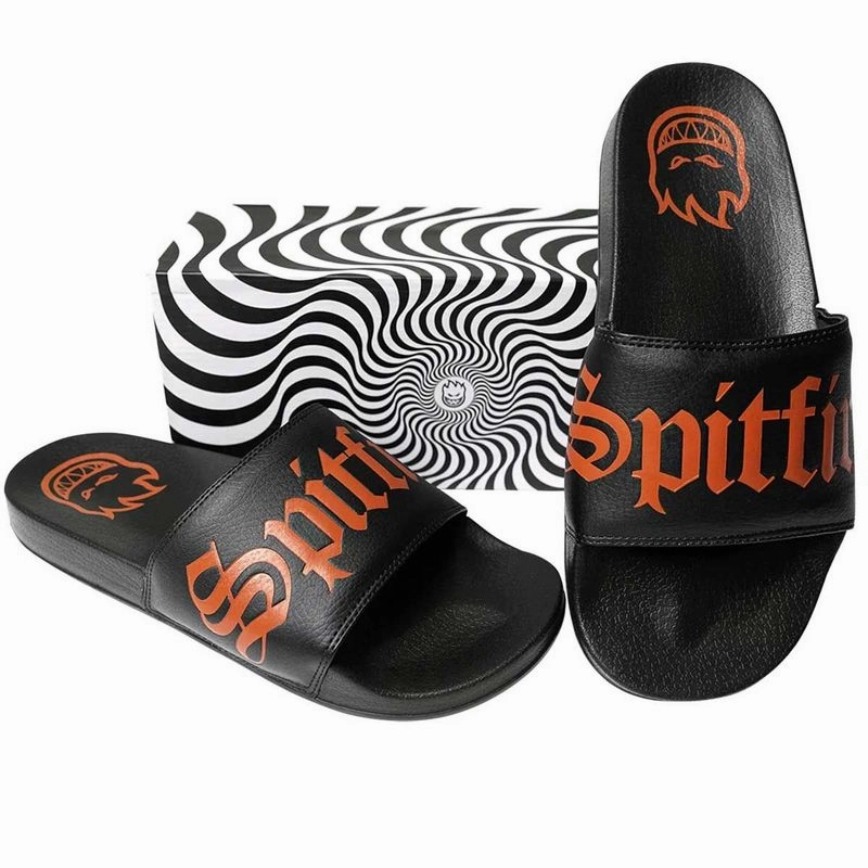 Spitfire - Demonseed Script Slides (Black/Red) Cool House Slippers