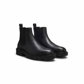 Chelsea boots in grained leather with lug sole Ace Marks Chelsea Boots