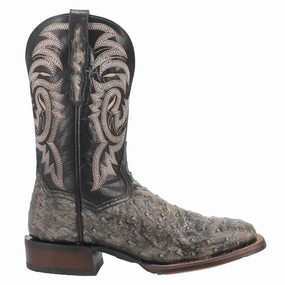Dillinger Full Quill Ostrich Embroidered Square Toe Cowboy Boot Fashionable Boots