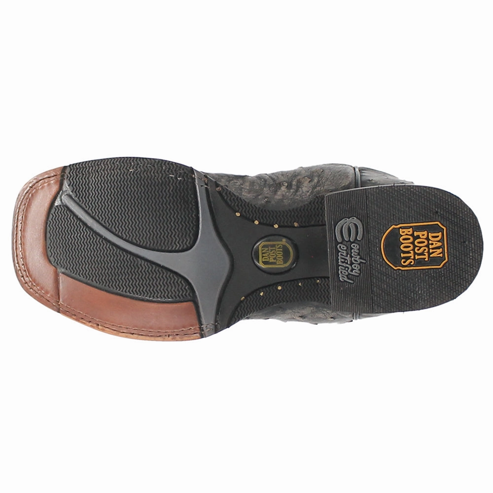 Yellow Boots Dillinger Full Quill Ostrich Embroidered Square Toe Cowboy Boot