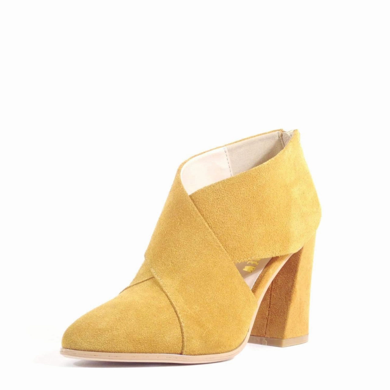 White Dress Christina Crossover Suede Booties