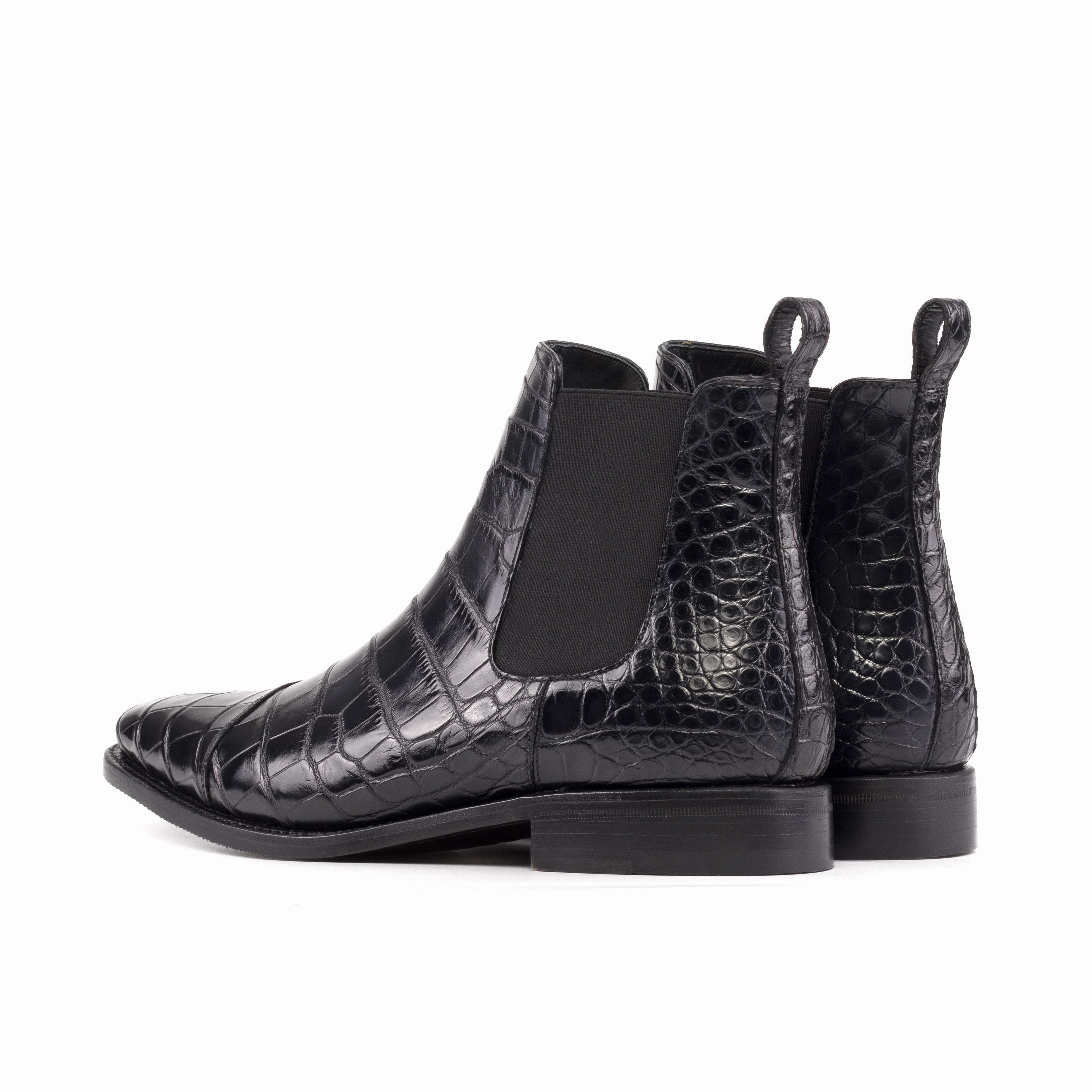 Black Alligator Chelsea Boots Chelsea Boots With Baggy Jeans