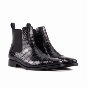 Black Alligator Chelsea Boots Trask Chelsea Boots